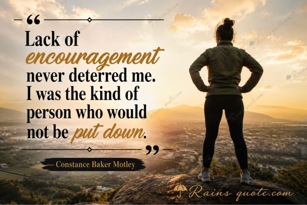 “Lack of encouragement never deterred me. I was the kind of person who would not be put down.”