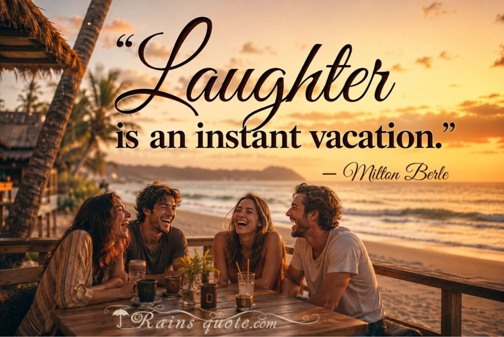 “Laughter is an instant vacation.”