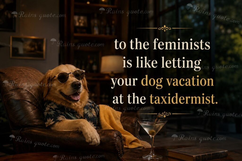 “Leaving sex to the feminists is like letting your dog vacation at the taxidermist.”