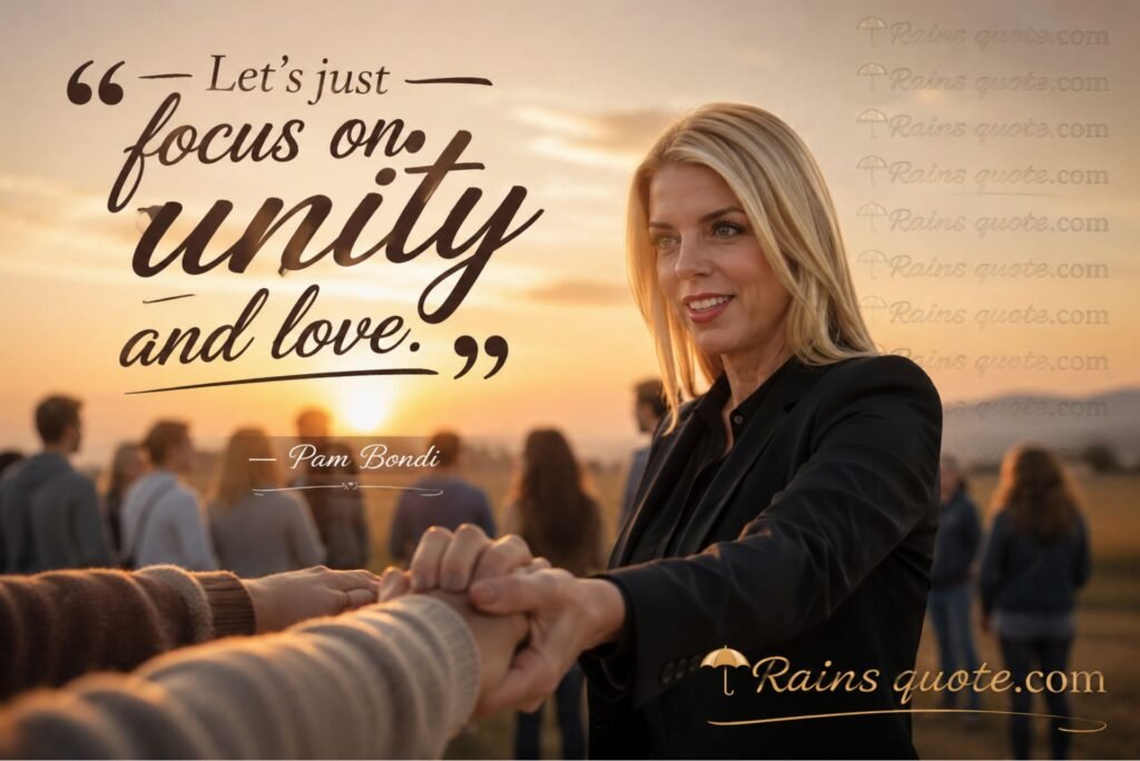 “Let's just focus on unity and love.”