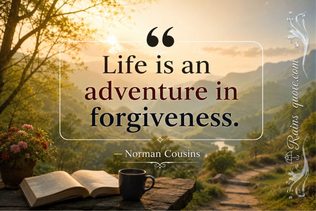 “Life is an adventure in forgiveness.”