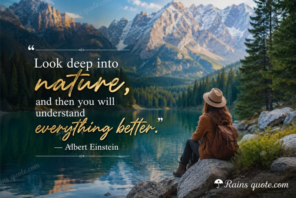 "Look deep into nature, and then you will understand everything better."
