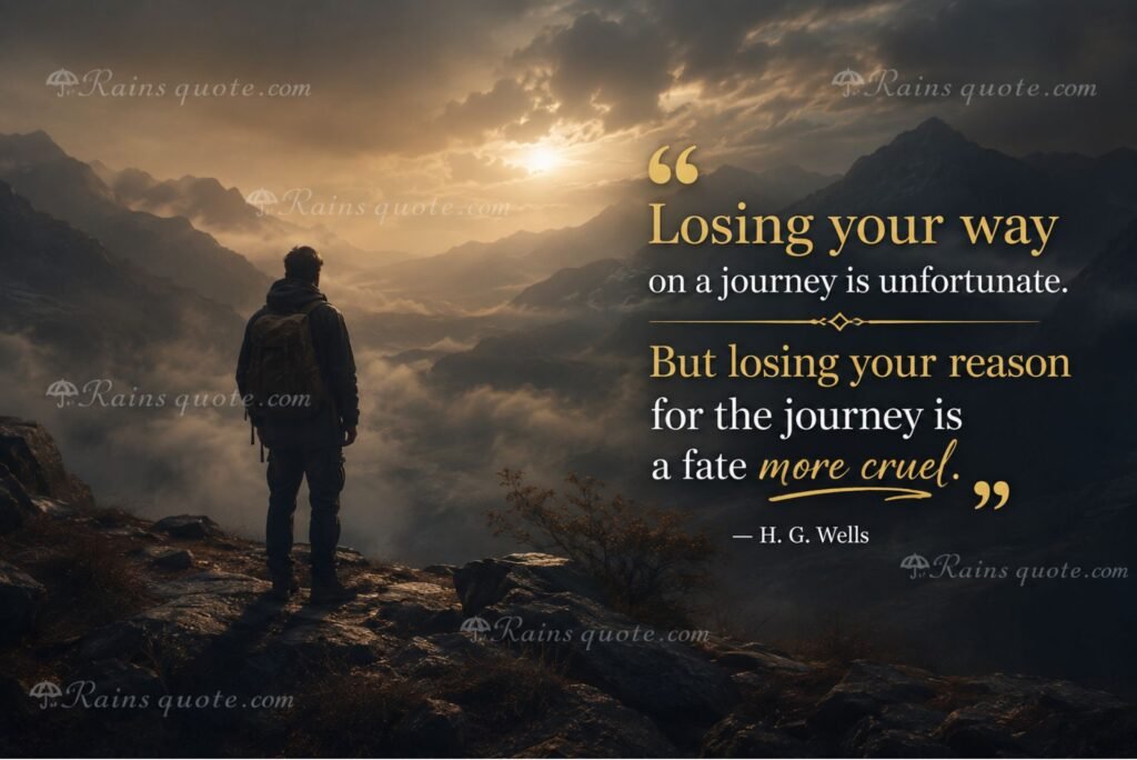 “Losing your way on a journey is unfortunate. But losing your reason for the journey is a fate more cruel.”