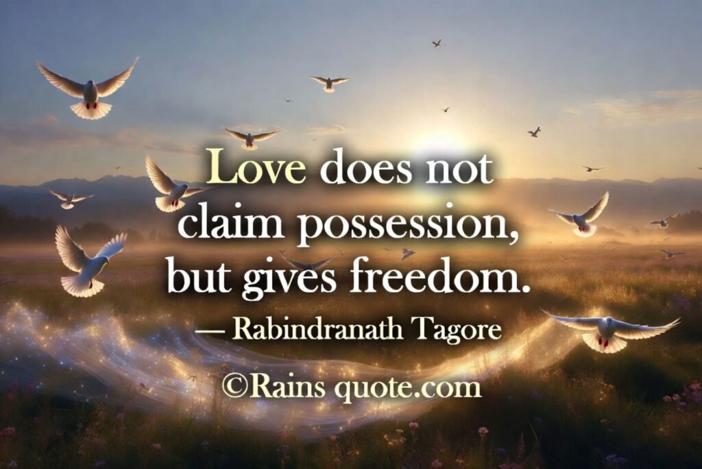 Love does not claim possession, but gives freedom