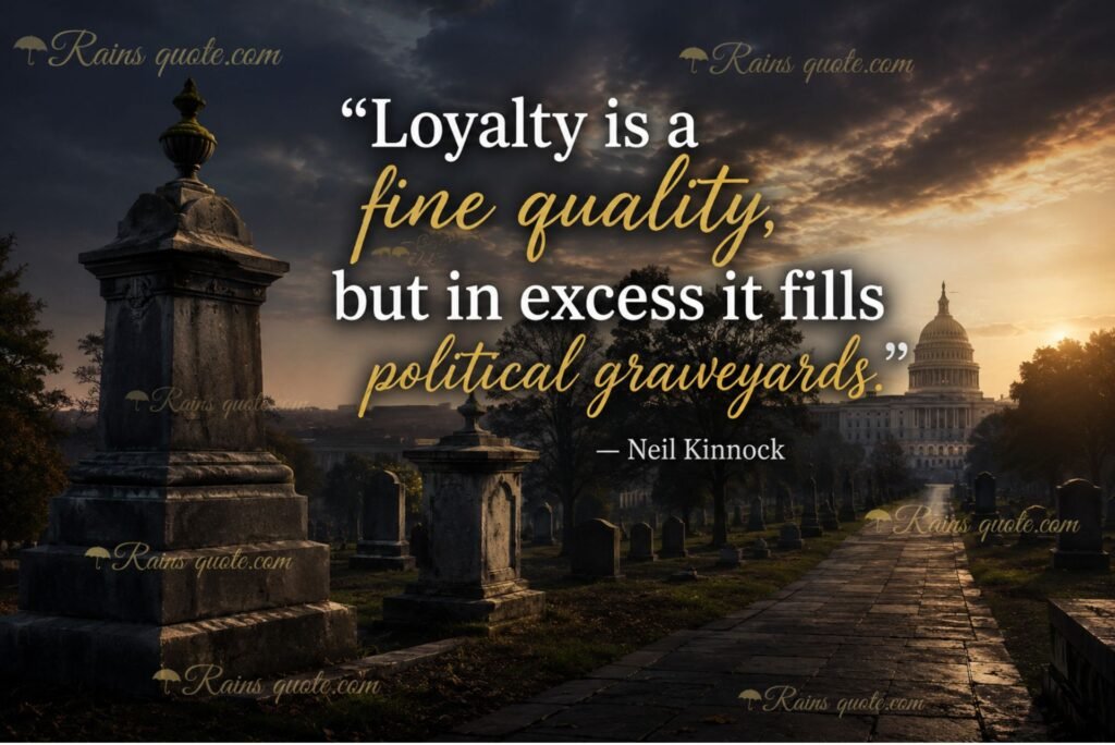“Loyalty is a fine quality, but in excess it fills political graveyards.”