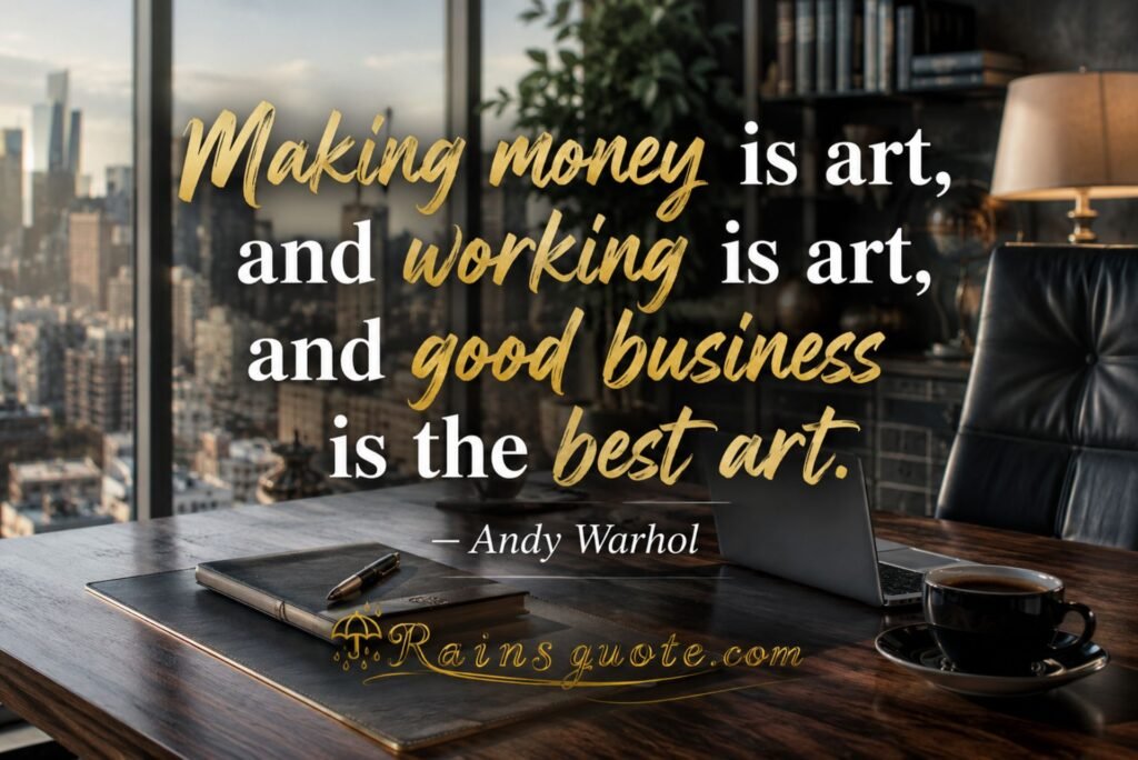 “Making money is art, and working is art, and good business is the best art.”