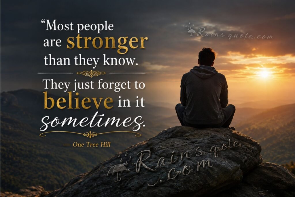“Most people are stronger than they know. They just forget to believe in it sometimes.”