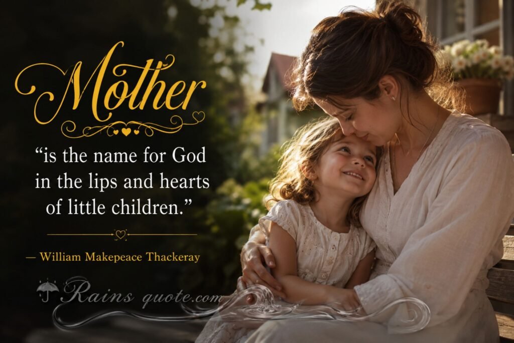 “Mother is the name for God in the lips and hearts of little children.”