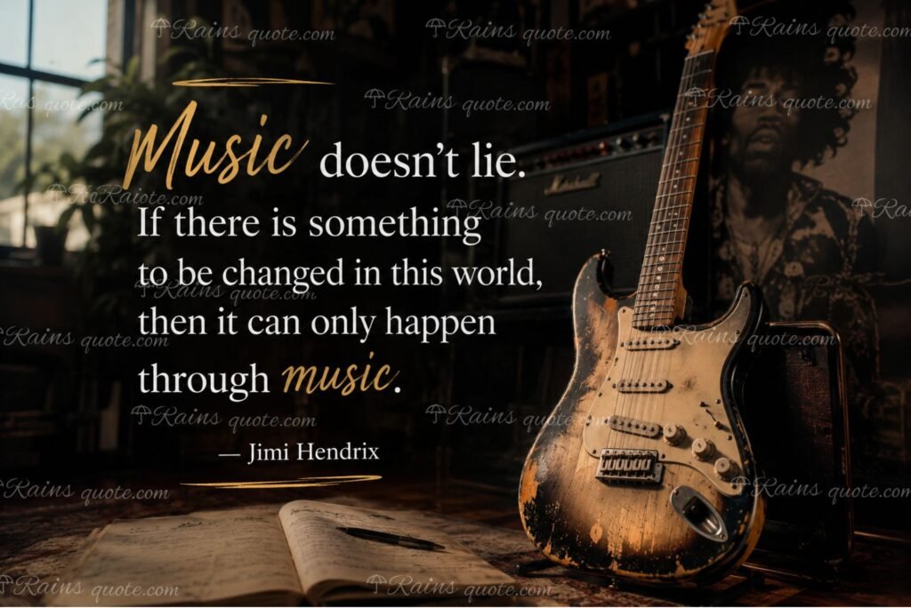 “Music doesn't lie. If there is something to be changed in this world, then it can only happen through music.”