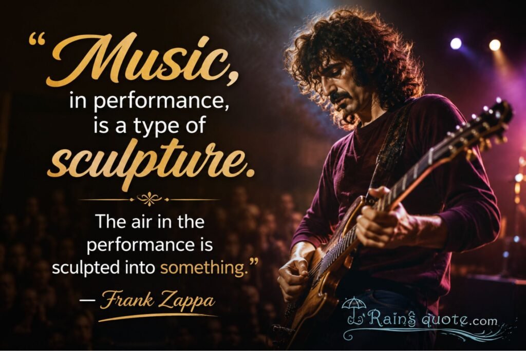“Music, in performance, is a type of sculpture. The air in the performance is sculpted into something.”