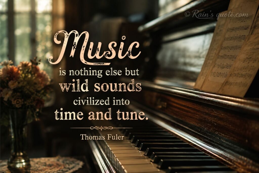 “Music is nothing else but wild sounds civilized into time and tune.”