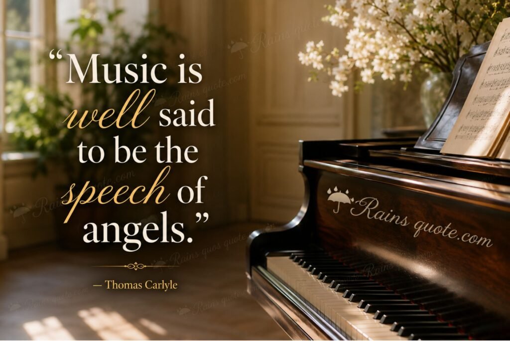  “Music is well said to be the speech of angels.”
