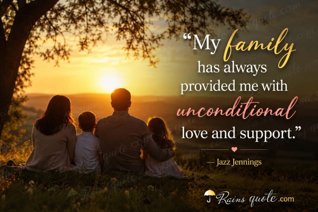 “My family has always provided me with unconditional love and support.”