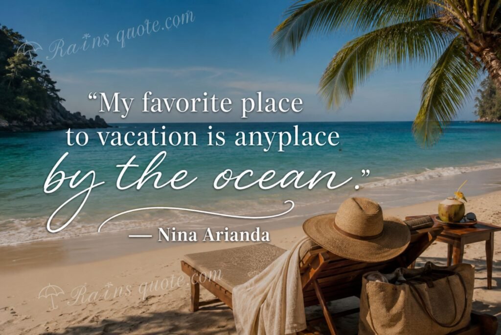 “My favorite place to vacation is anyplace by the ocean.”