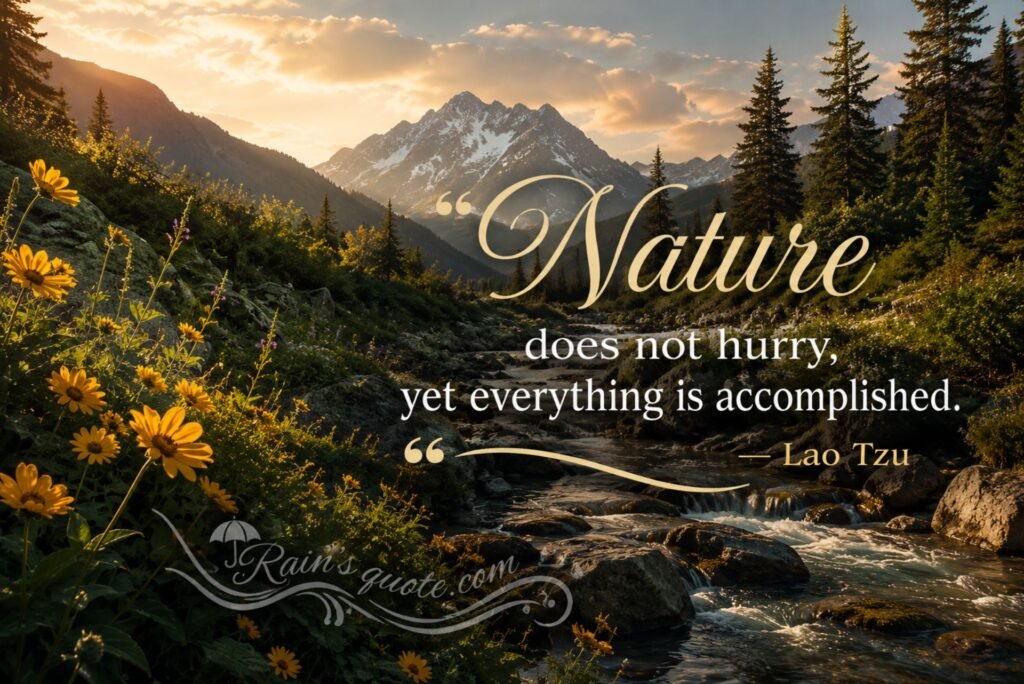 "Nature does not hurry, yet everything is accomplished."