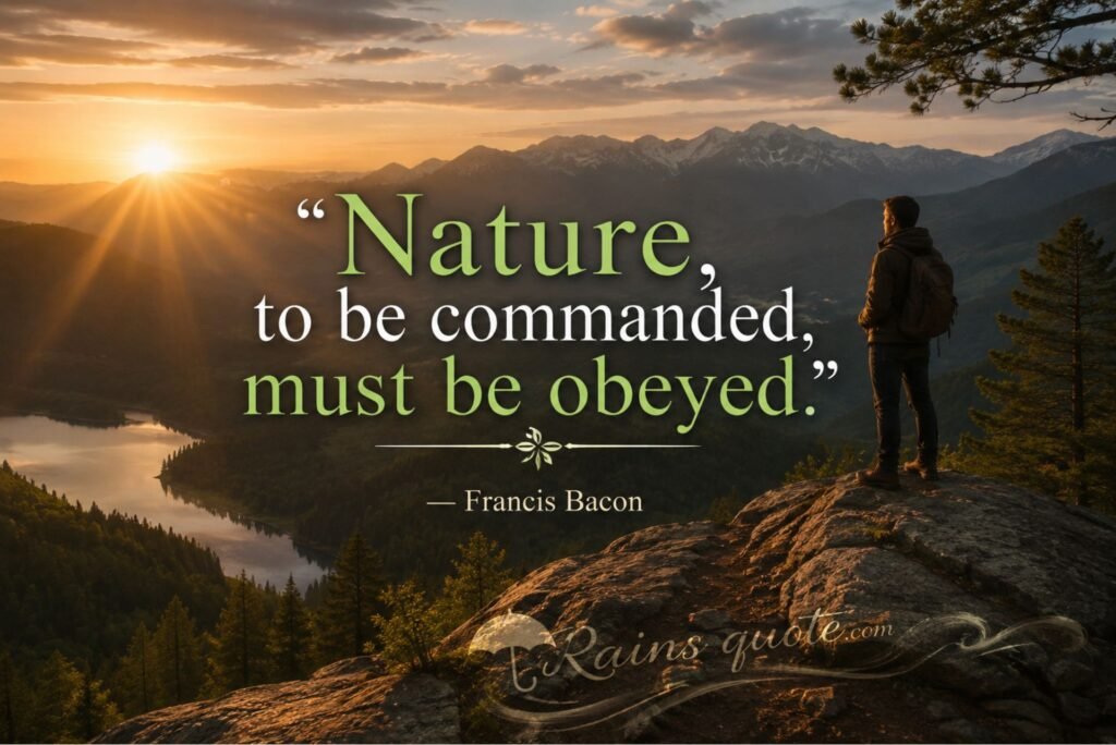 "Nature, to be commanded, must be obeyed."