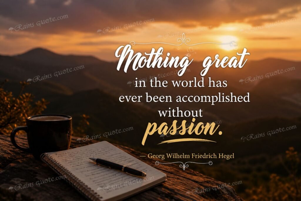 “Nothing great in the world has ever been accomplished without passion.”