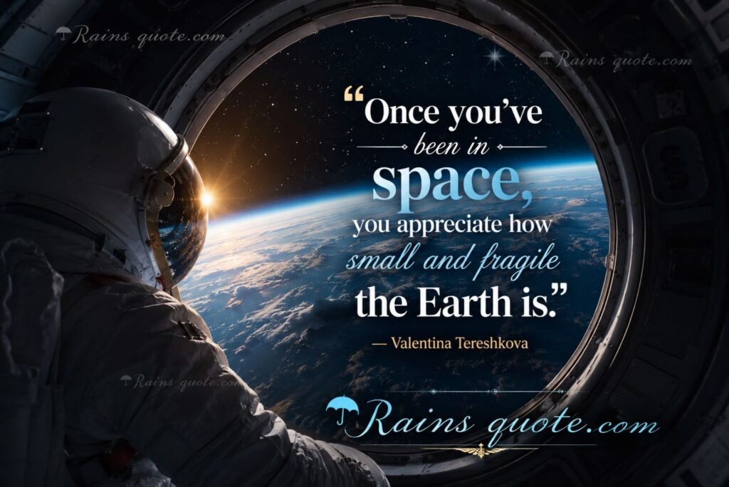 “Once you’ve been in space, you appreciate how small and fragile the Earth is.”