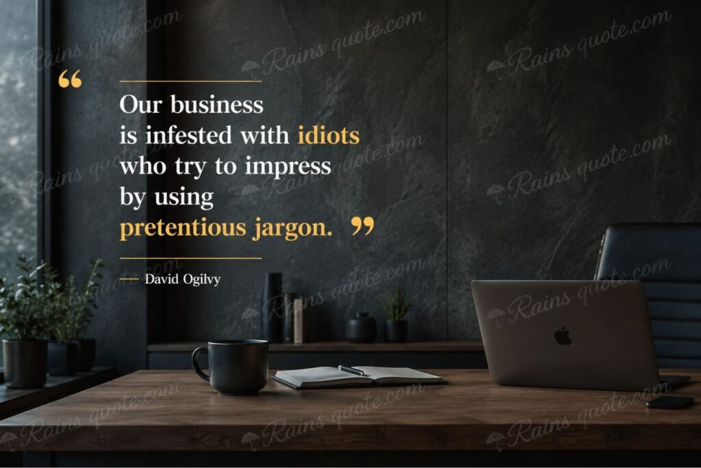 “Our business is infested with idiots who try to impress by using pretentious jargon.”
