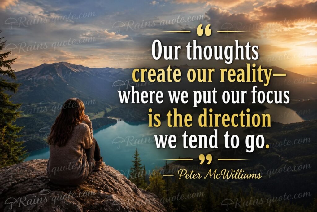 “Our thoughts create our reality—where we put our focus is the direction we tend to go.”