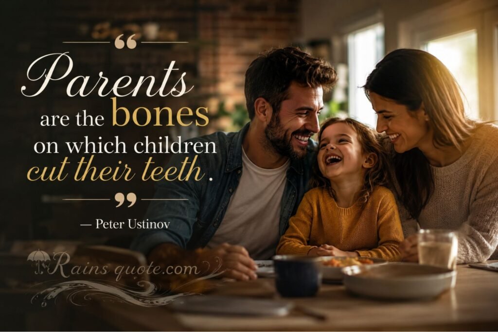 “Parents are the bones on which children cut their teeth.”
