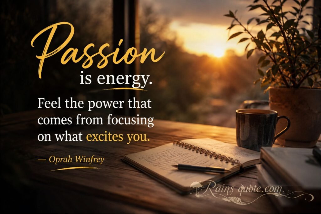 “Passion is energy. Feel the power that comes from focusing on what excites you.”