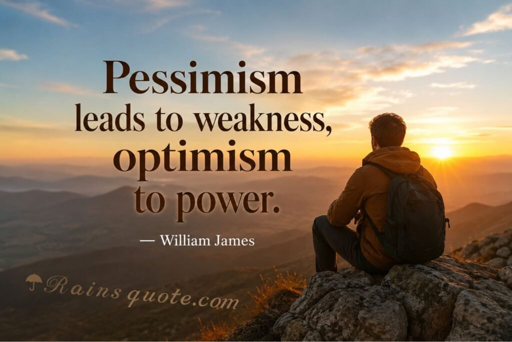 “Pessimism leads to weakness, optimism to power.”