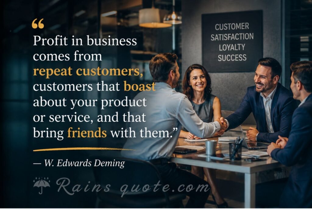 “Profit in business comes from repeat customers, customers that boast about your product or service, and that bring friends with them.”