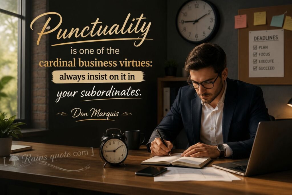 “Punctuality is one of the cardinal business virtues: always insist on it in your subordinates.”