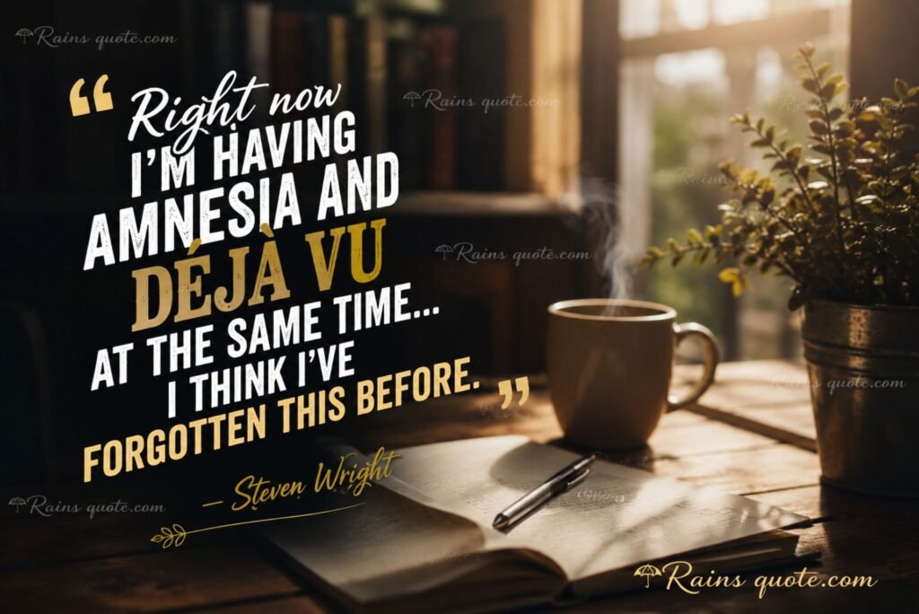 “Right now I'm having amnesia and déjà vu at the same time... I think I've forgotten this before.”
