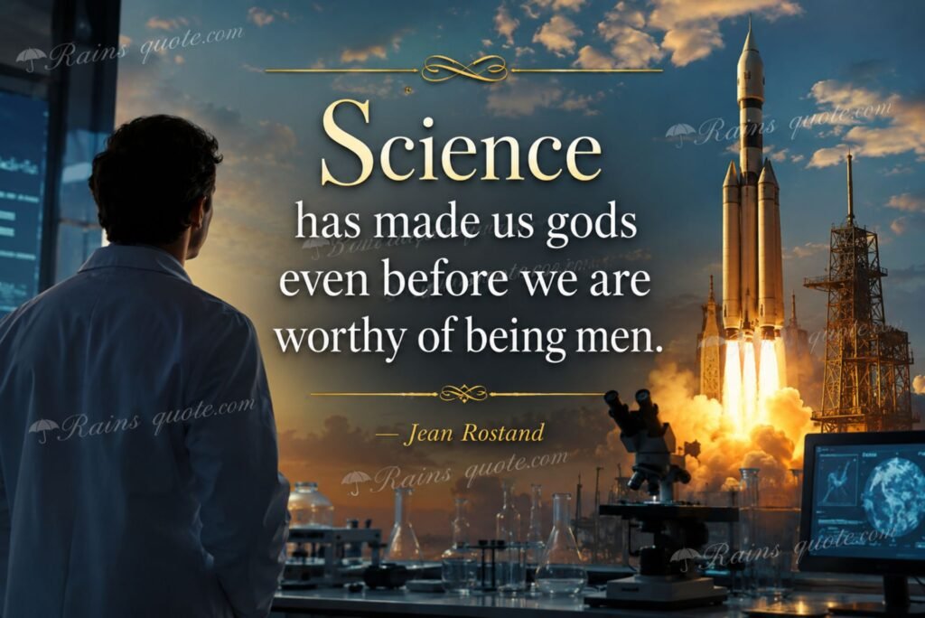 “Science has made us gods even before we are worthy of being men.”