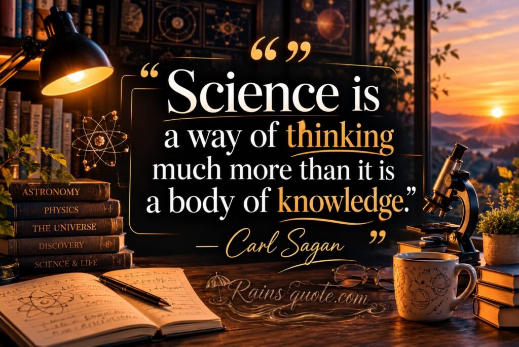 “Science is a way of thinking much more than it is a body of knowledge.”
