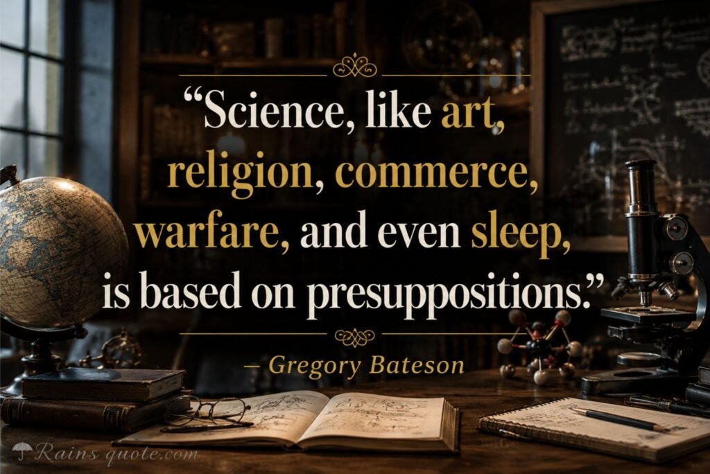 “Science, like art, religion, commerce, warfare, and even sleep, is based on presuppositions.”