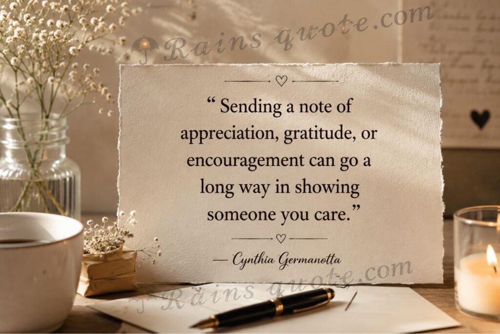 “Sending a note of appreciation, gratitude, or encouragement can go a long way in showing someone you care.”