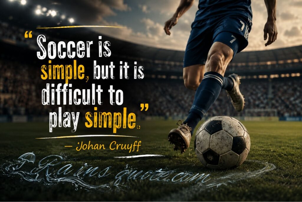 “Soccer is simple, but it is difficult to play simple.” 