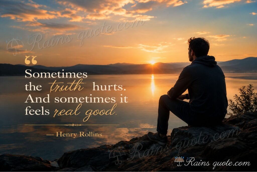 “Sometimes the truth hurts. And sometimes it feels real good.”
