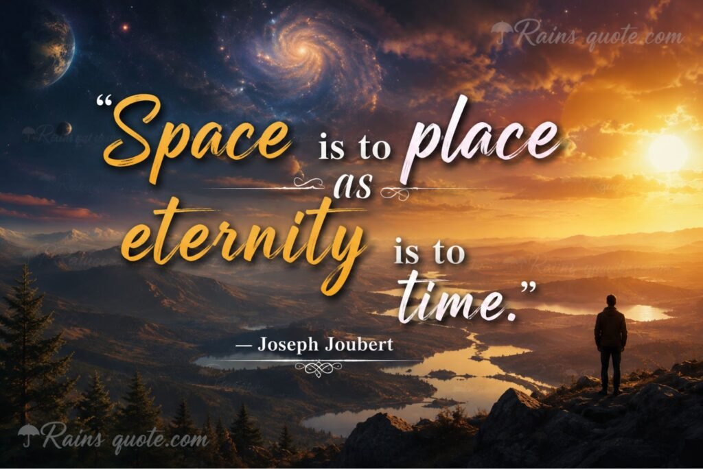 “Space is to place as eternity is to time.”