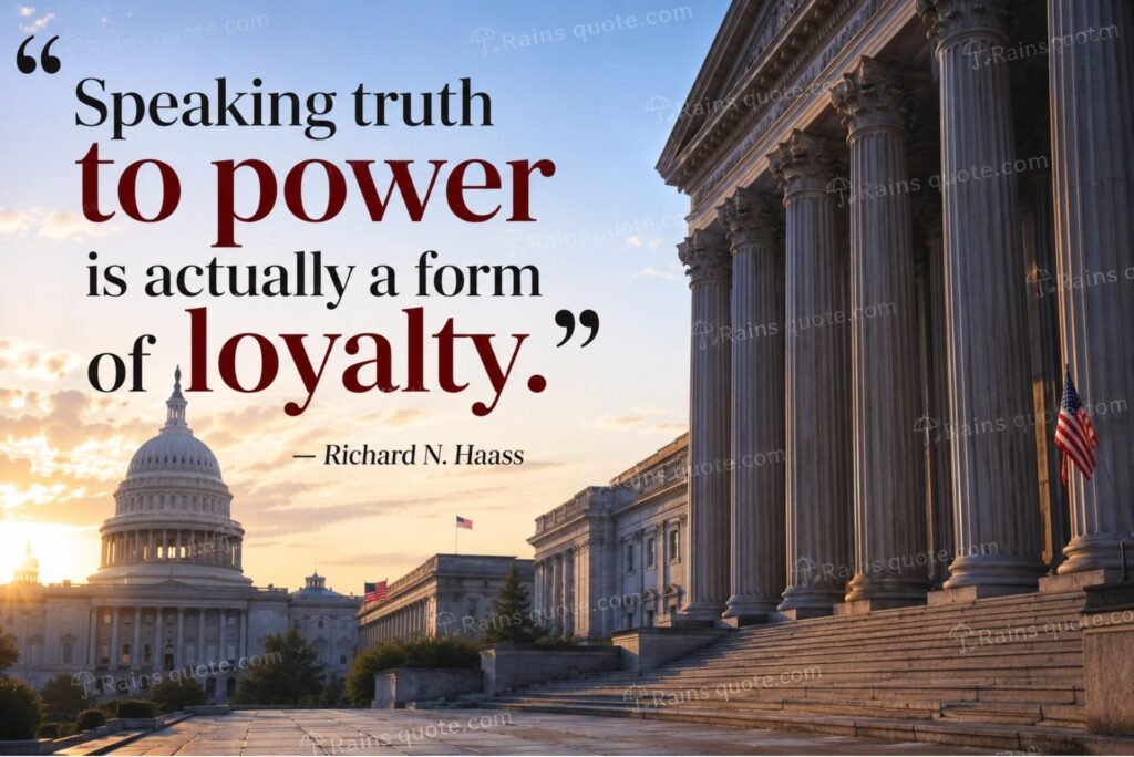 “Speaking truth to power is actually a form of loyalty.”