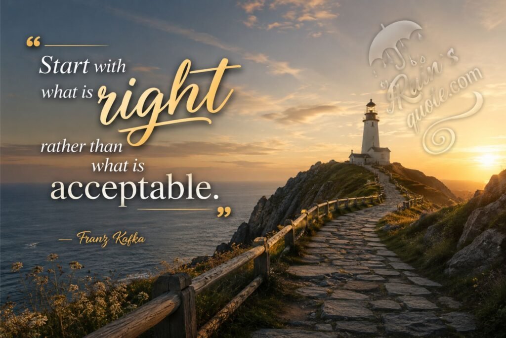 “Start with what is right rather than what is acceptable.”