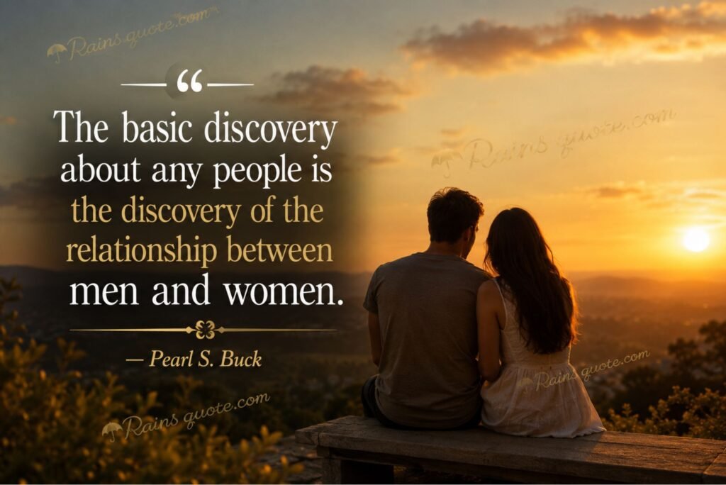 “The basic discovery about any people is the discovery of the relationship between men and women.”
