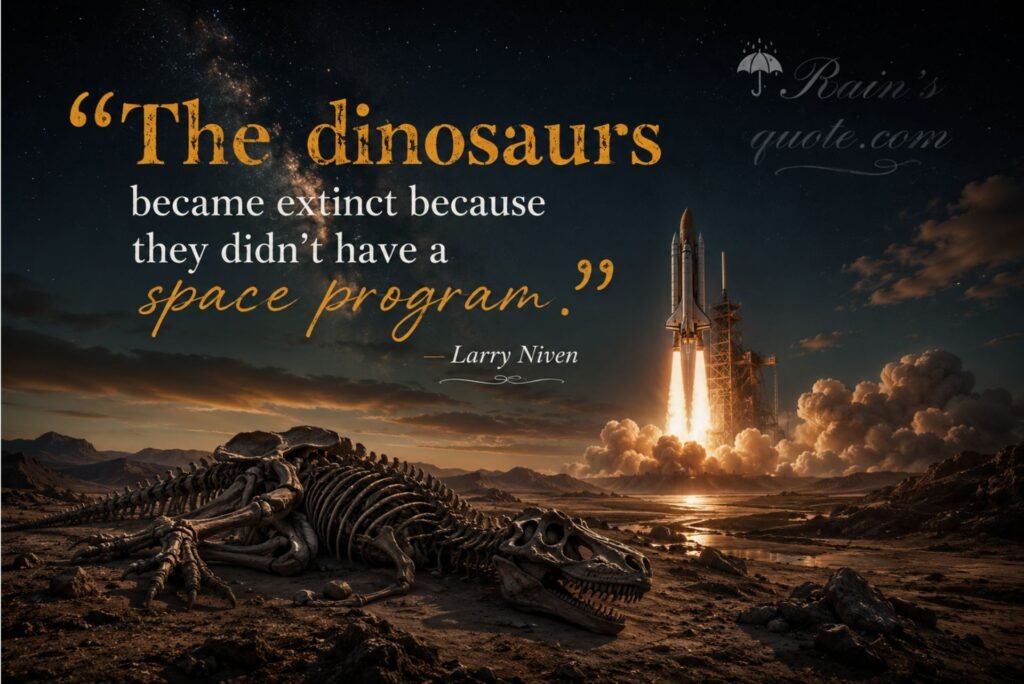 “The dinosaurs became extinct because they didn't have a space program.”