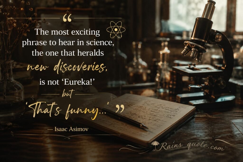 “The most exciting phrase to hear in science, the one that heralds new discoveries, is not ‘Eureka!’ but ‘That’s funny...’”