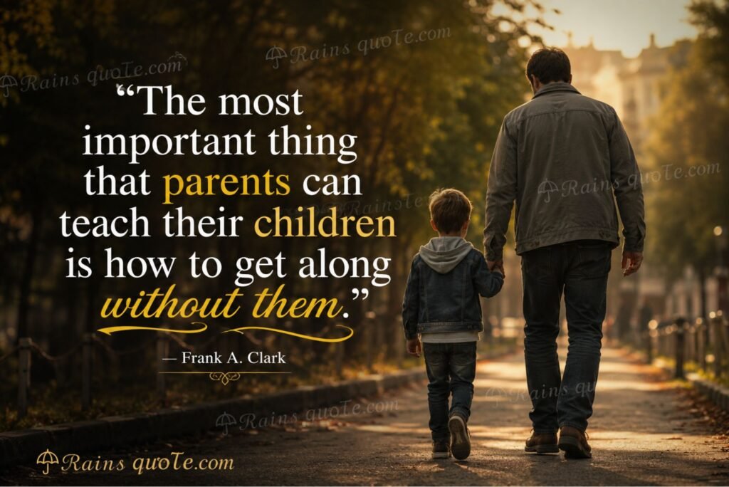 “The most important thing that parents can teach their children is how to get along without them.”