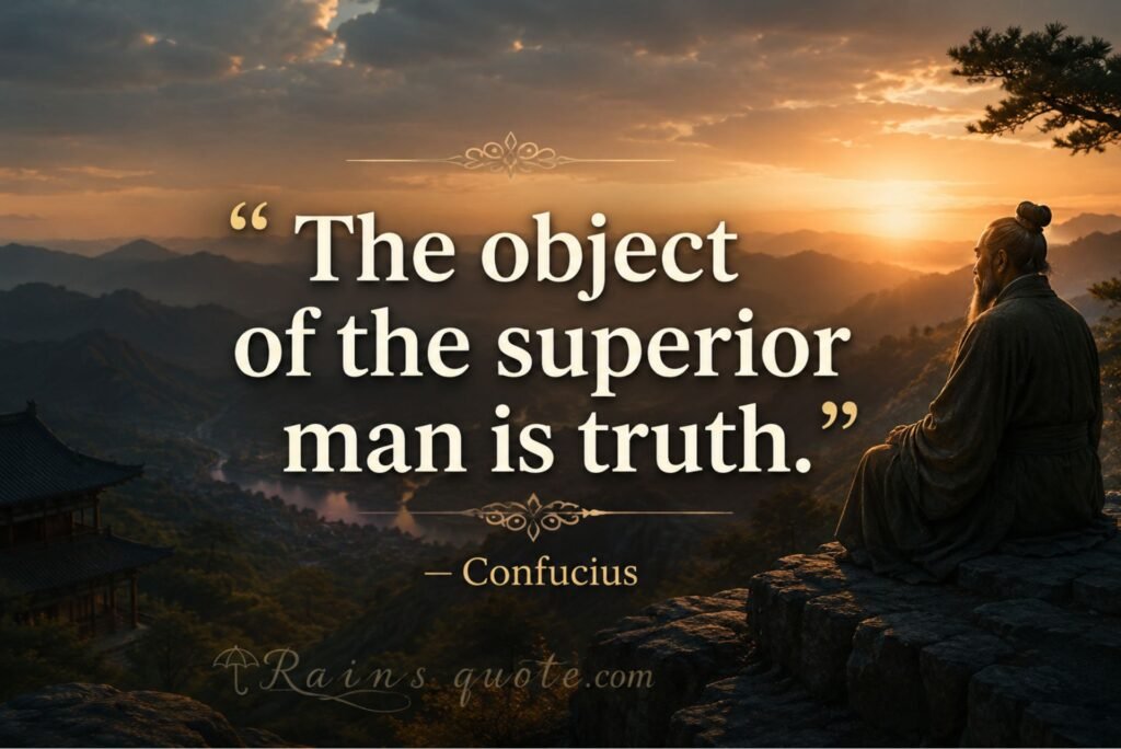“The object of the superior man is truth.”