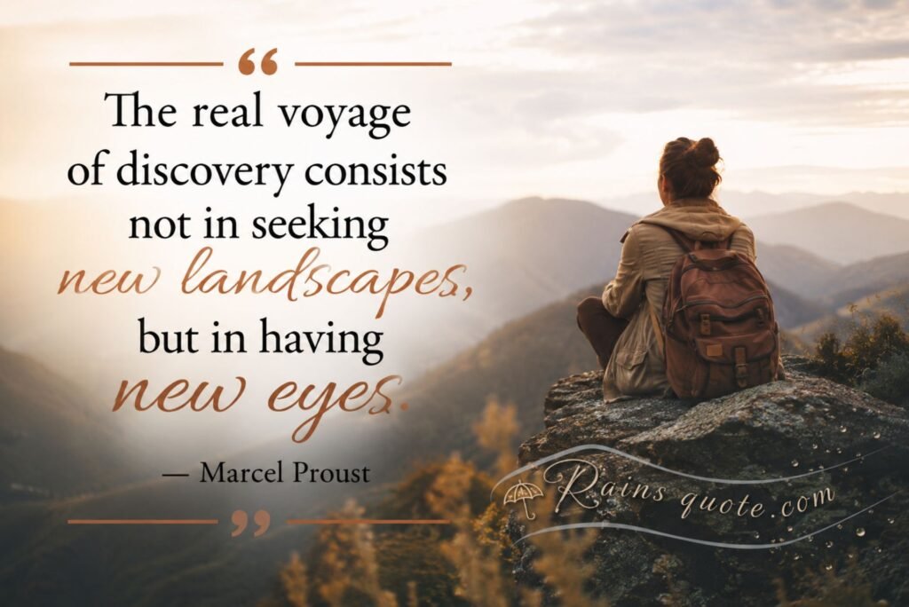 “The real voyage of discovery consists not in seeking new landscapes, but in having new eyes.”