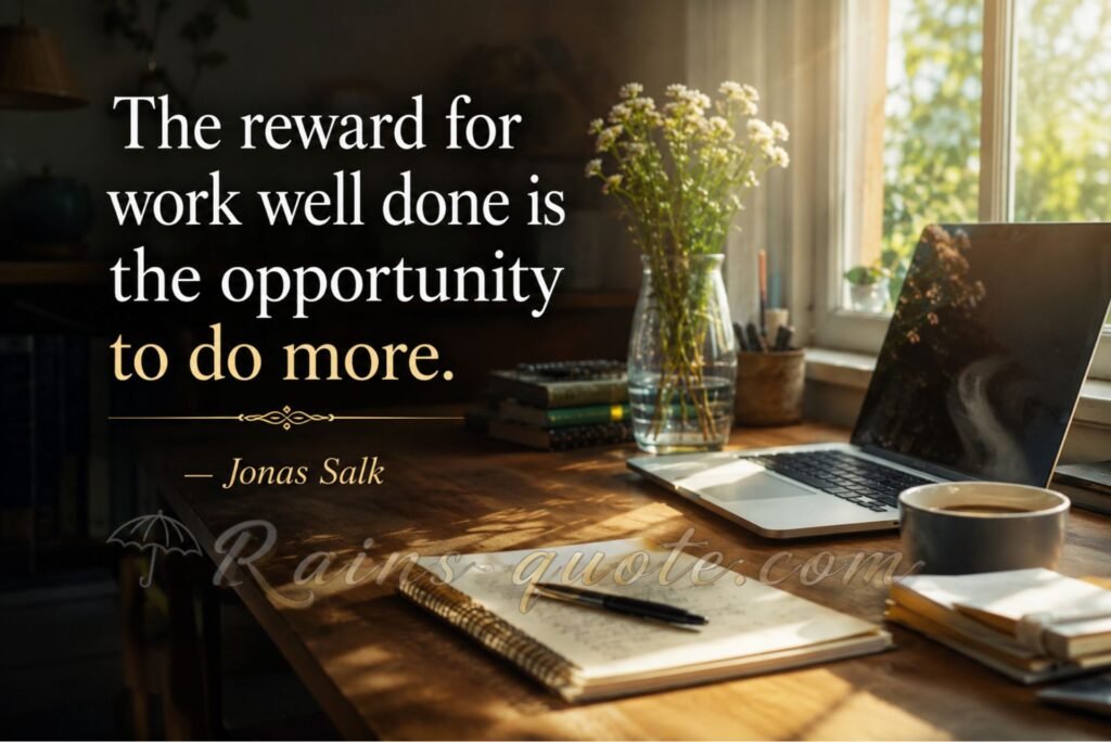 “The reward for work well done is the opportunity to do more.”