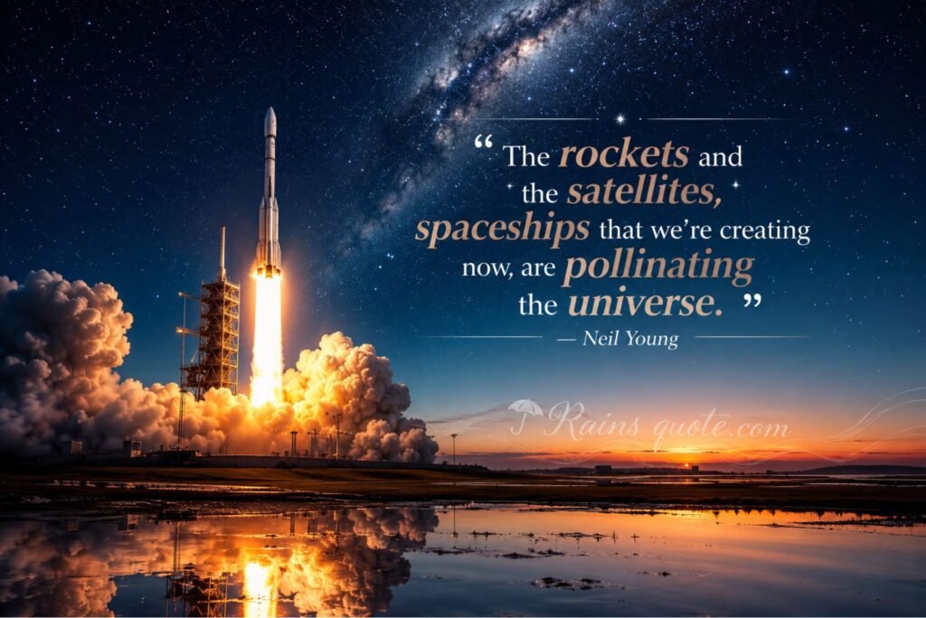“The rockets and the satellites, spaceships that we're creating now, are pollinating the universe.”
