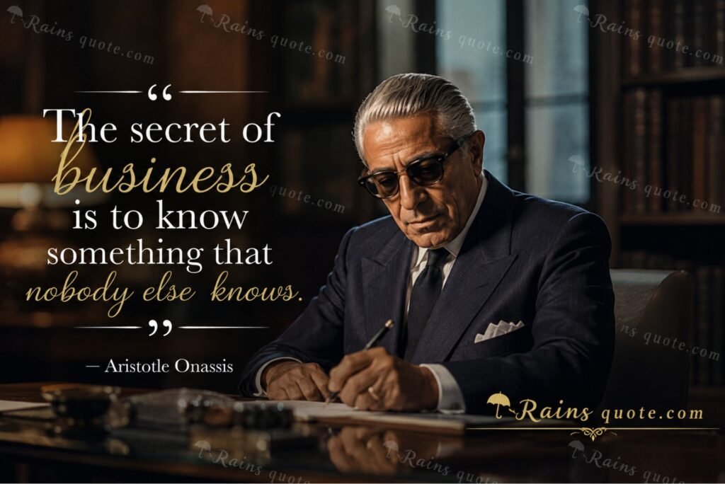 “The secret of business is to know something that nobody else knows.”