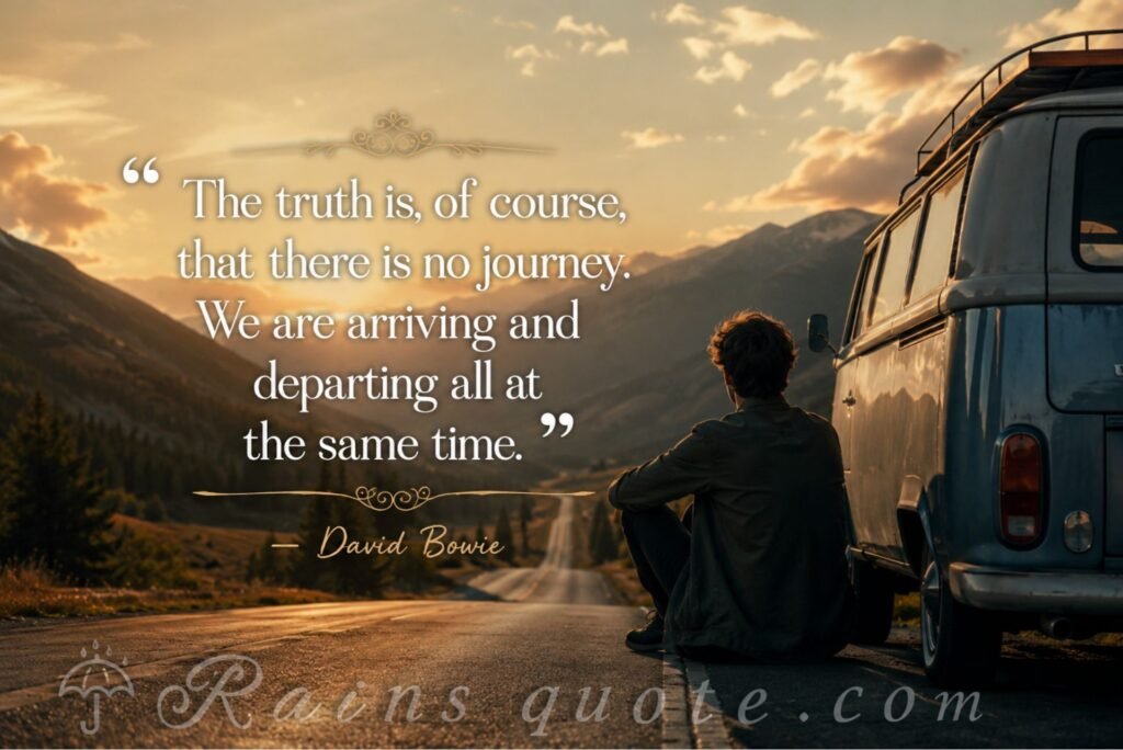 “The truth is, of course, that there is no journey. We are arriving and departing all at the same time.”