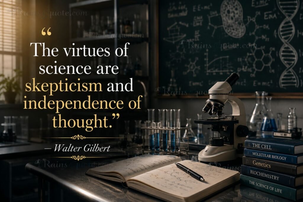 “The virtues of science are skepticism and independence of thought.”
